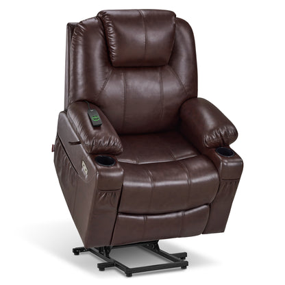 Power Lift Recliner Chair for Elderly, Massage and Heat, Faux Leather 7040|7516|7141|R7045|R7510