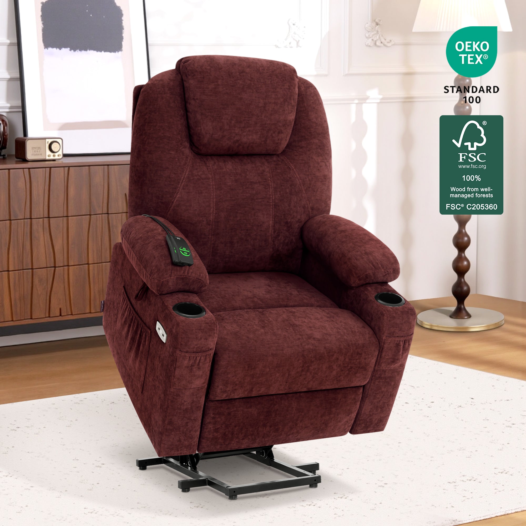 Massage and Heat, Lift Recliner Chair for Elderly