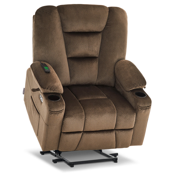 MCombo Small-Wide Power Lift Recliner Chair with Massage and Heat for Short People, Fabric R7561