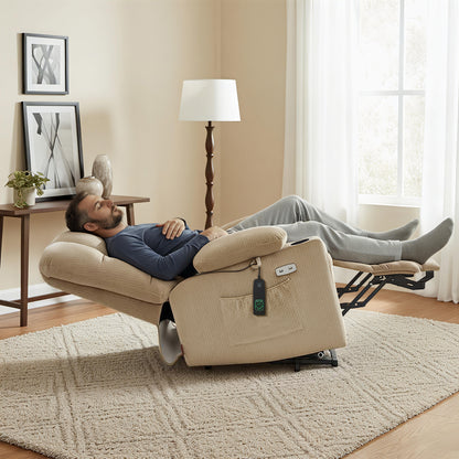 Power Lift Recliner Chair, Dual Motor, Massage and Heat, Fabric 7680|7679|R7688|R7677