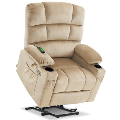 Power Lift Recliner Chair, Dual Motor, Massage and Heat, Fabric 7680|7679|R7688|R7677