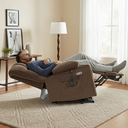 Power Lift Recliner Chair, Dual Motor, Massage and Heat, Fabric 7680|7679|R7688|R7677