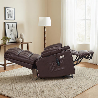 Power Lift Recliner Chair for Elderly, Dual Motor, Massage and Heat, Faux Leather 7680|7679|R7688|R7677