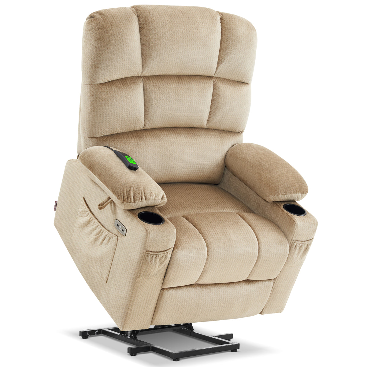 Power Lift Recliner Chair, Dual Motor, Massage and Heat, Fabric 7680|7679|R7688|R7677