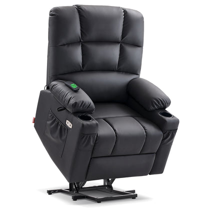 Power Lift Recliner Chair for Elderly, Dual Motor, Massage and Heat, Faux Leather 7680|7679|R7688|R7677