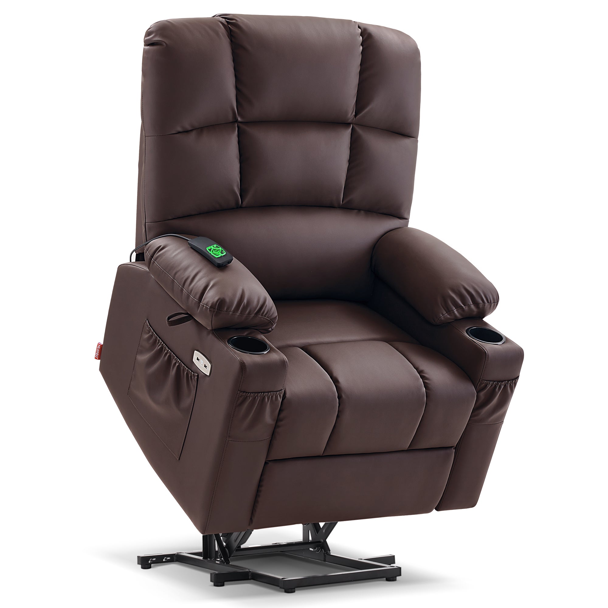 Power Lift Recliner Chair for Elderly, Dual Motor, Massage and Heat, Faux Leather 7680|7679|R7688|R7677