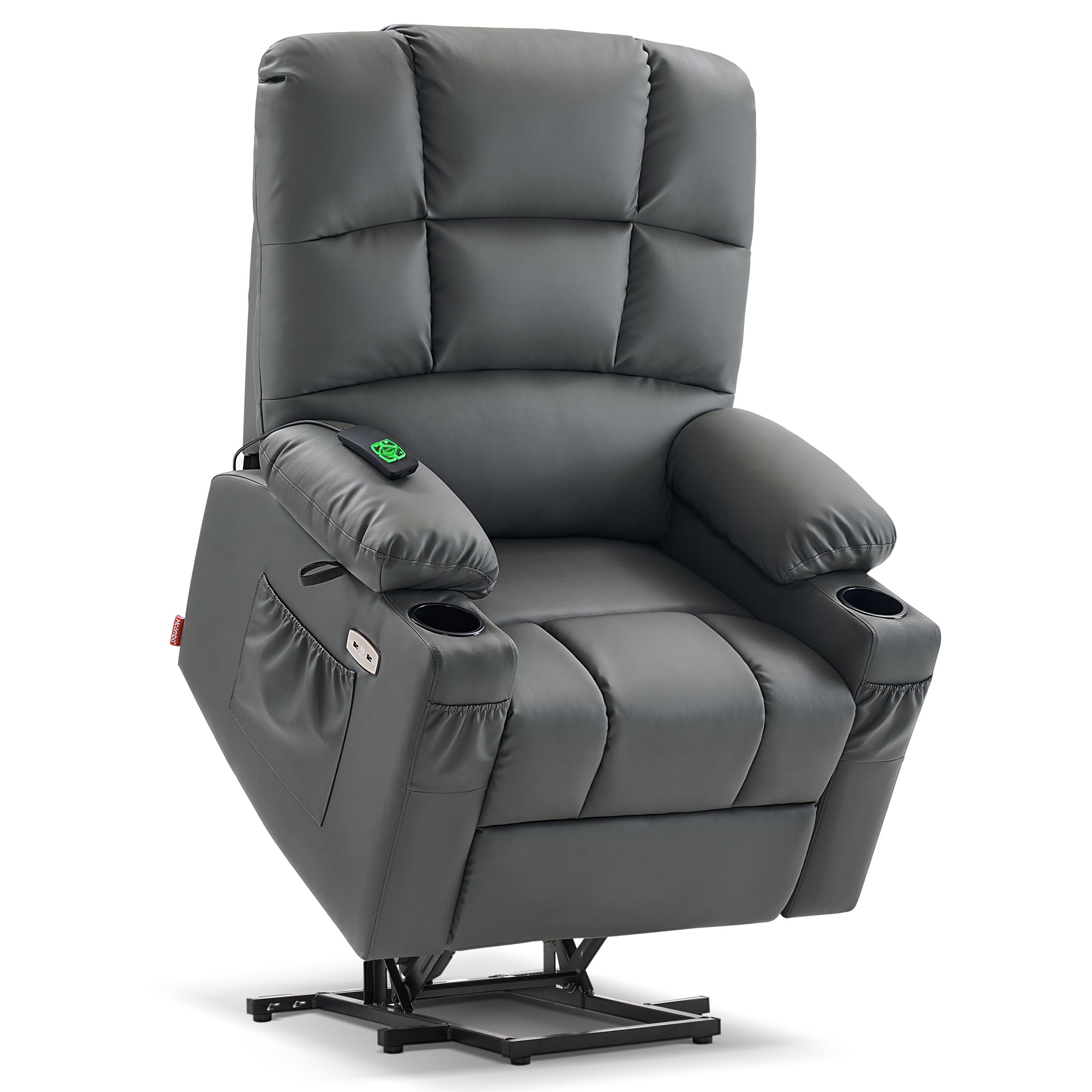 Power Lift Recliner Chair for Elderly, Dual Motor, Massage and Heat, Faux Leather 7680|7679|R7688|R7677