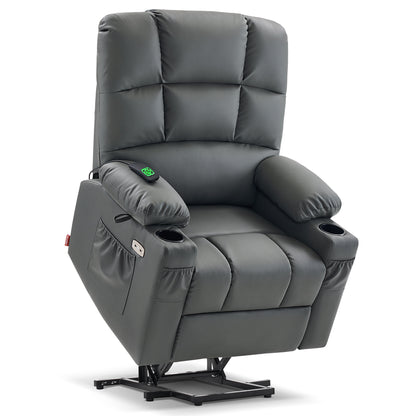 Power Lift Recliner Chair for Elderly, Dual Motor, Massage and Heat, Faux Leather 7680|7679|R7688|R7677