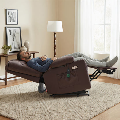 Power Lift Recliner Chair for Elderly, Dual Motor, Massage and Heat, Faux Leather 7680|7679|R7688|R7677