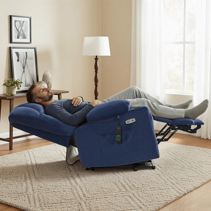 Power Lift Recliner Chair for Elderly, Dual Motor, Massage and Heat, Fabric 7680|7679|R7688|R7677