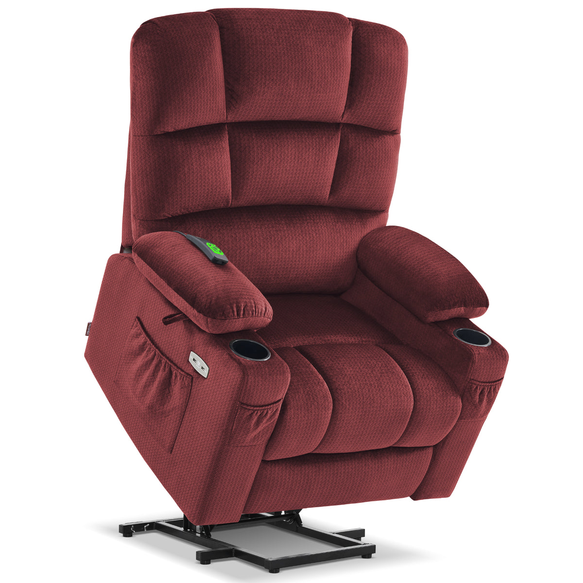 Power Lift Recliner Chair, Dual Motor, Massage and Heat, Fabric 7680|7679|R7688|R7677