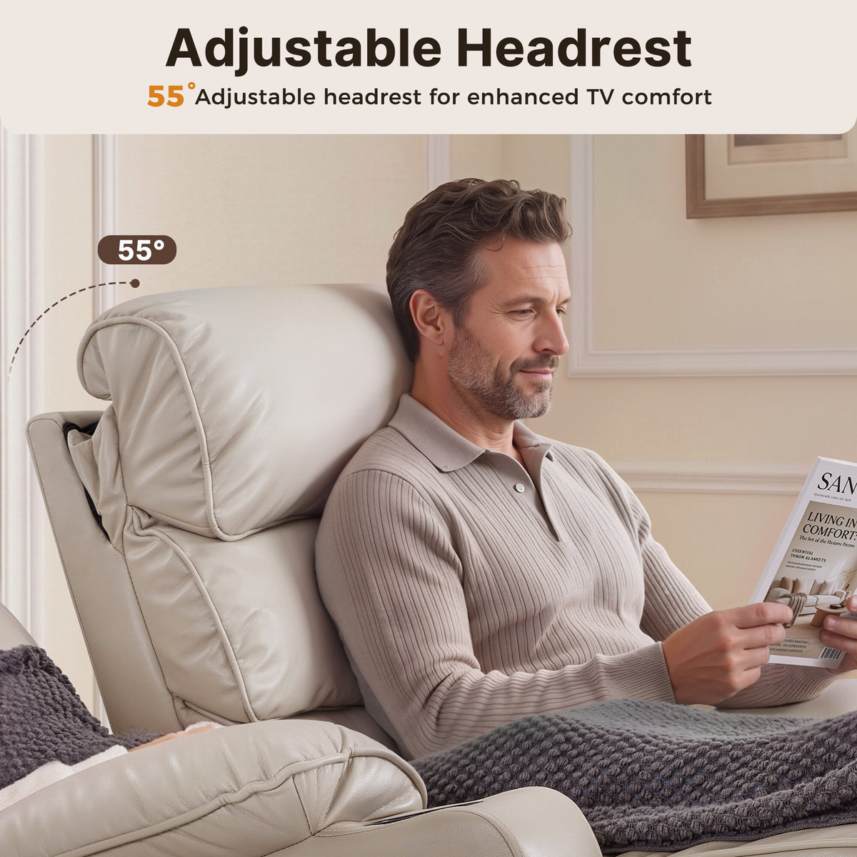 64 in Oversized Reclining Loveseat with Heat & Massage 6711