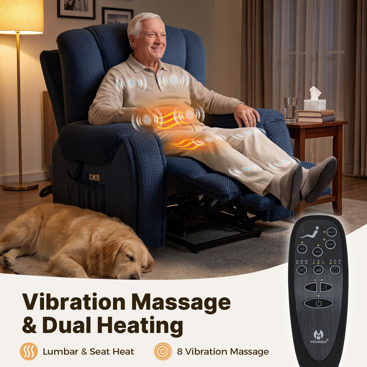 4-Motor Power Lift Recliner with Power Lumbar & Headrest R7558