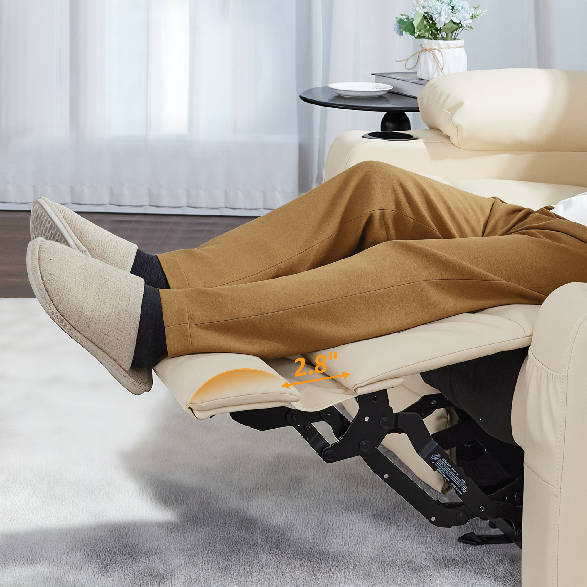 61 in Power Reclining Loveseat with Heat and Massage 6075