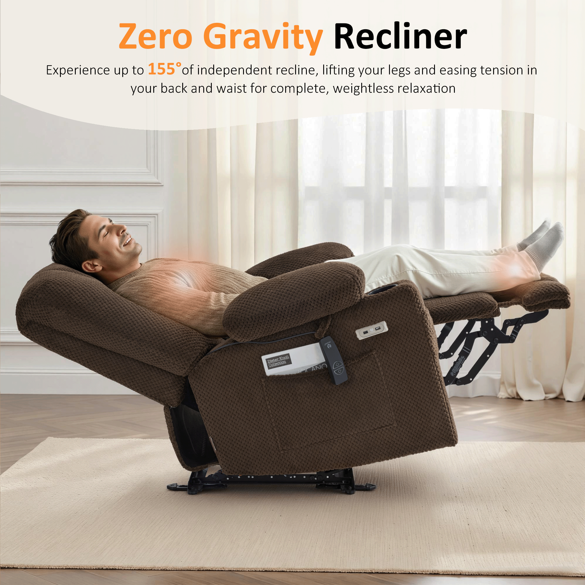 Power Recliner Chair with Massage and Heat, Fabric 8015|8017