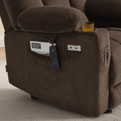 Power Recliner Chair with Massage and Heat, Fabric 8015|8017