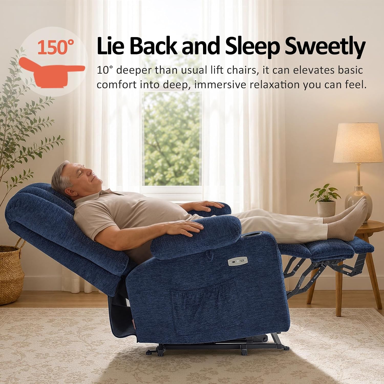 Power Lift Recliner Chair, Massage and Heat, Fabric 7095|7099|R7092|R7096