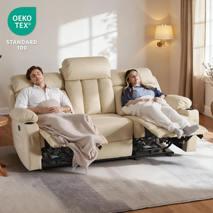 84 in 3 Seater Reclining Sofa with Heat and Massage 6077