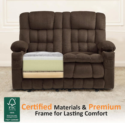 Power Reclining Loveseat with Heat and Massage, Fabric 6314|6316M3