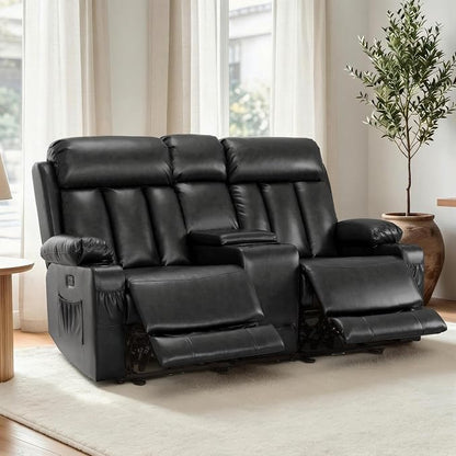 71 in Reclining Loveseat with Console, Heat & Massage 6095