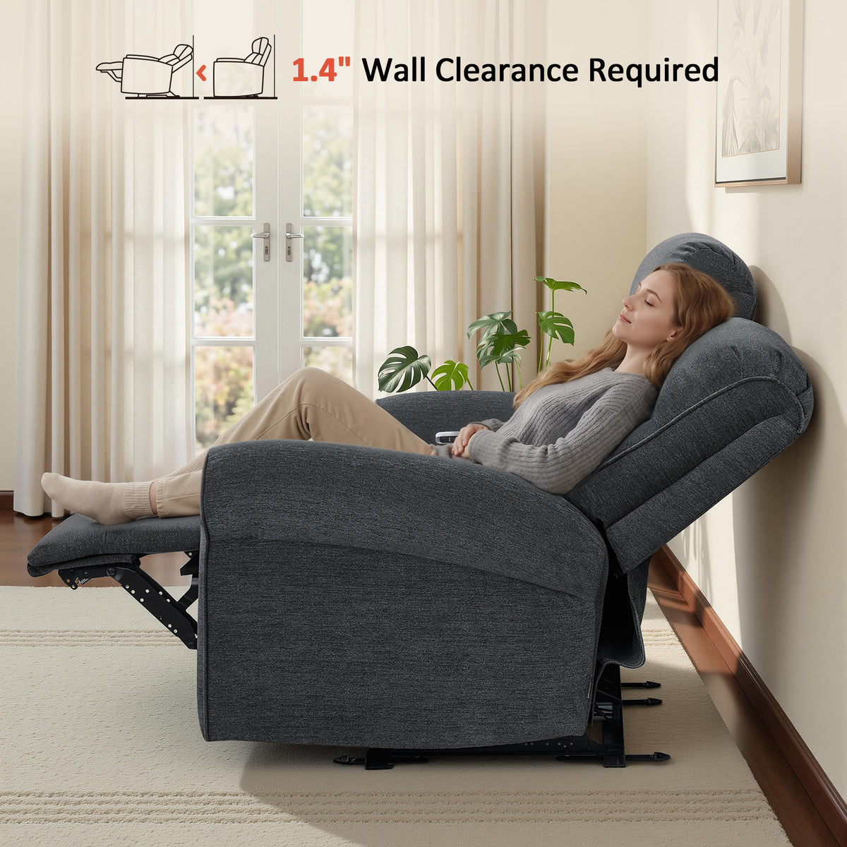 Wall Hugger Power Reclining Loveseat, Farbic PR635M1