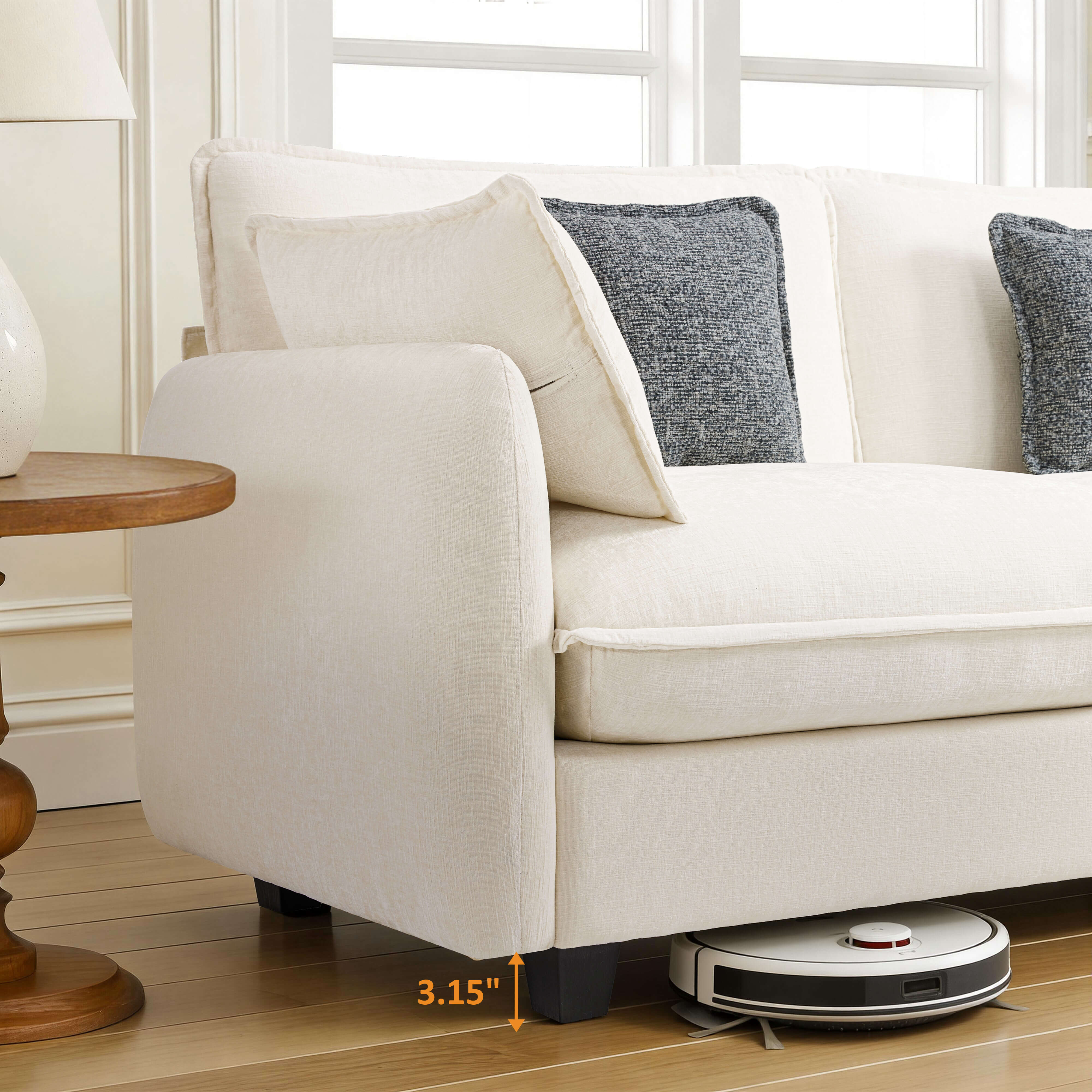 Oversized Cloud Modular Sectional Sofa, FSC Certified Sectional Couches with Ottoman for Living Room S0701