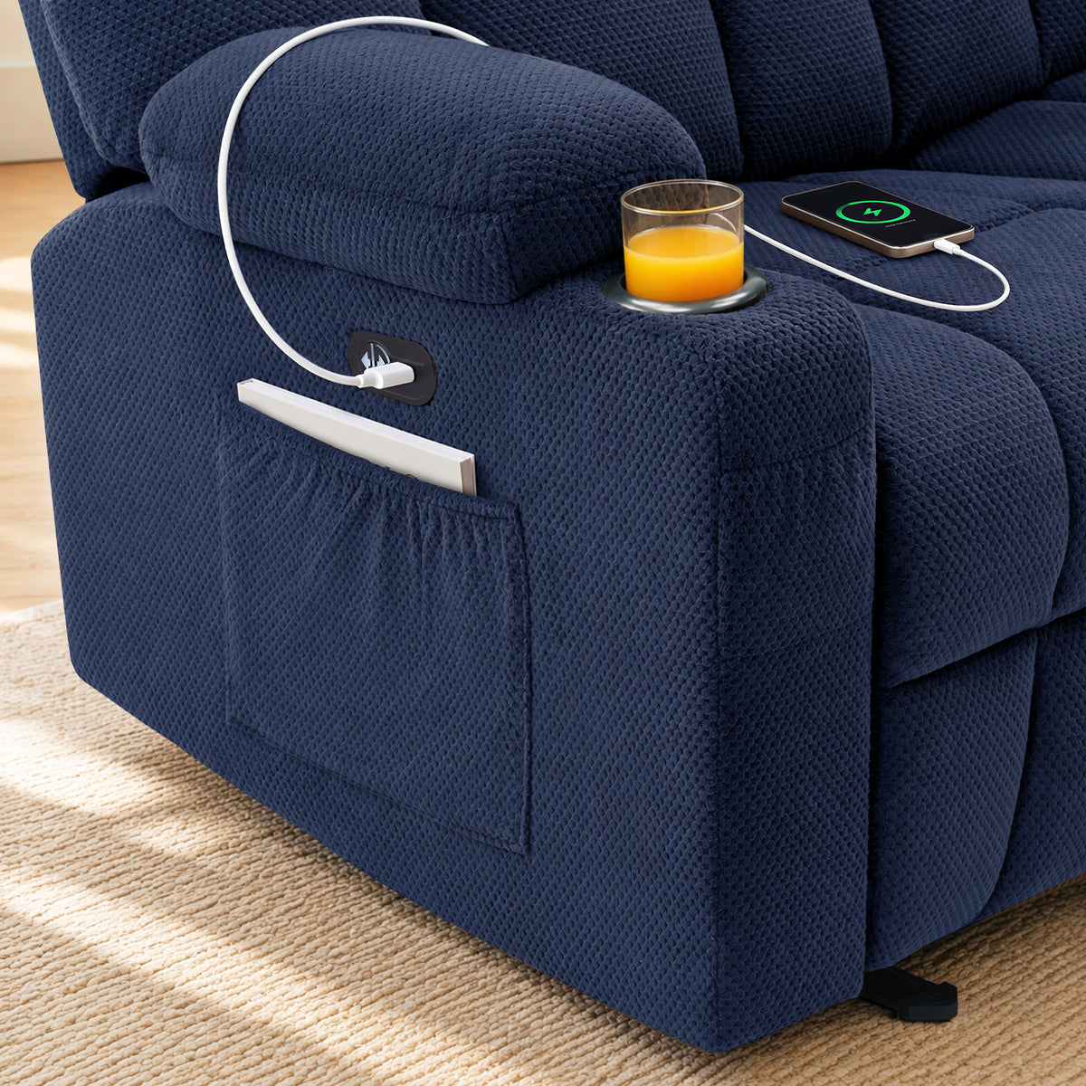 58 in Reclining Loveseat Recliner with Heat & Massage 6034M1