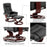 Mcombo Swiveling Recliner Chair with Wrapped Wood Base and Matching Ottoman Footrest, Furniture Casual Chair, Faux Leather 9019