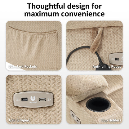 Power Lift Recliner Chair for Elderly, Triple Motor, Massage and Heat, Fabric 7661|7662|7664