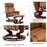 Mcombo Swiveling Recliner Chair with Wrapped Wood Base and Matching Ottoman Footrest, Furniture Casual Chair, Faux Leather 9019