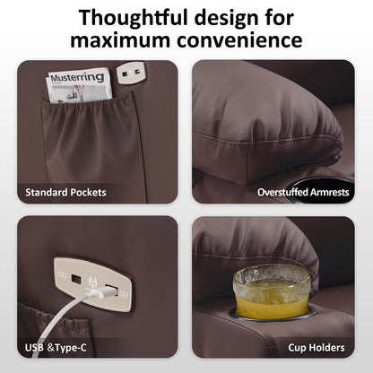 Power Lift Recliner Chair for Elderly, Dual Motor, Massage and Heat, Faux Leather 7680|7679|R7688|R7677