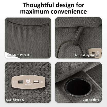 Power Lift Recliner Chair for Elderly, Dual Motor, Massage and Heat, Fabric 7680|7679|R7688|R7677