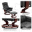 Mcombo Swiveling Recliner Chair with Wrapped Wood Base and Matching Ottoman Footrest, Furniture Casual Chair, Faux Leather 9019