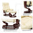 Mcombo Swiveling Recliner Chair with Wrapped Wood Base and Matching Ottoman Footrest, Furniture Casual Chair, Faux Leather 9019