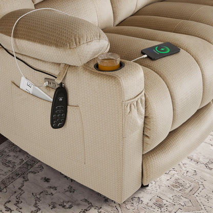 82 in 3 Seater Reclining Sofa with Heat and Massage PR648M3
