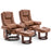 MCombo Recliner with Ottoman Chair Accent Recliner Chair with Vibration Massage, 360 Degree Swivel Wood Base, Faux Leather 9096