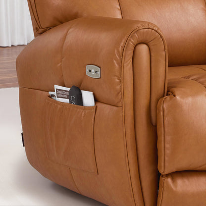 Large Dual Motor Power Recliner Chair with Heat and Vibration, 6199