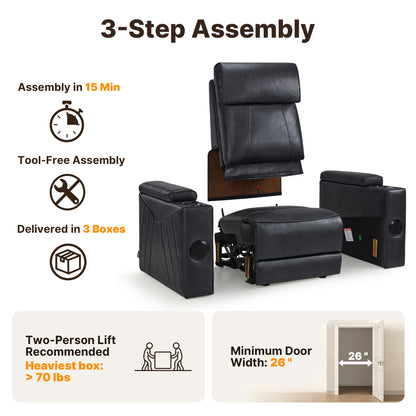 Wall Hugger Recliner Chair for RV, Theater Seating, HTS859