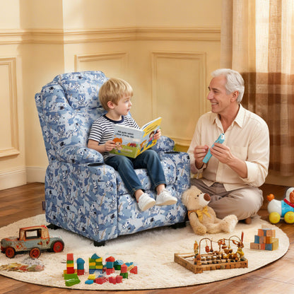 Big Kids Recliner for Ages 3+, Child Reclining Chair, Toddlers Recliner Sofa with Cup Holders 7388