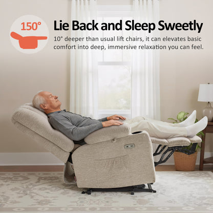 Power Lift Recliner Chair, Massage and Heat, Fabric 7095|7099|R7092|R7096