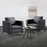 Mcombo Modern Accent Chair, Club Armchair with Metal Legs, Faux Leather Single Sofa Chairs for Living Room Bedroom Office LW654