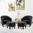 Mcombo Accent Club Chair, Barrel Chair with Ottoman, Faux Leather Arm Chair for Living Room Bedroom, Small Space 4022