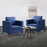 Mcombo Modern Accent Chair, Club Armchair with Metal Legs, Faux Leather Single Sofa Chairs for Living Room Bedroom Office LW654