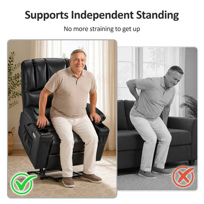 Power Lift Recliner Chair, Massage and Heat, Faux Leather 7095|7099|R7092|R7096