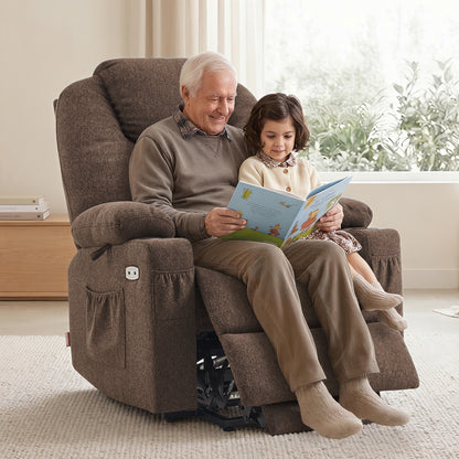 Power Lift Recliner Chair for Elderly, Massage and Heat, Fabric 7040|7516|7141|R7042|R7045|R7510