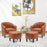 Mcombo Accent Club Chair, Barrel Chair with Ottoman, Faux Leather Arm Chair for Living Room Bedroom, Small Space 4022