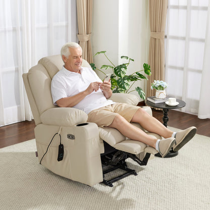 Power Lift Recliner Chair for Elderly, Massage and Heat, Faux Leather 7040|7516|7141|R7045|R7510