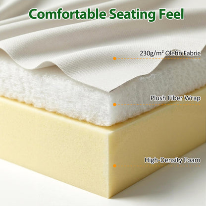 Patio Rattan Chair, Outdoor Wicker Furniture with 7.9″ Thickened Cushions and Acacia Wood Frame for Backyard, Deck, Indoor OF105