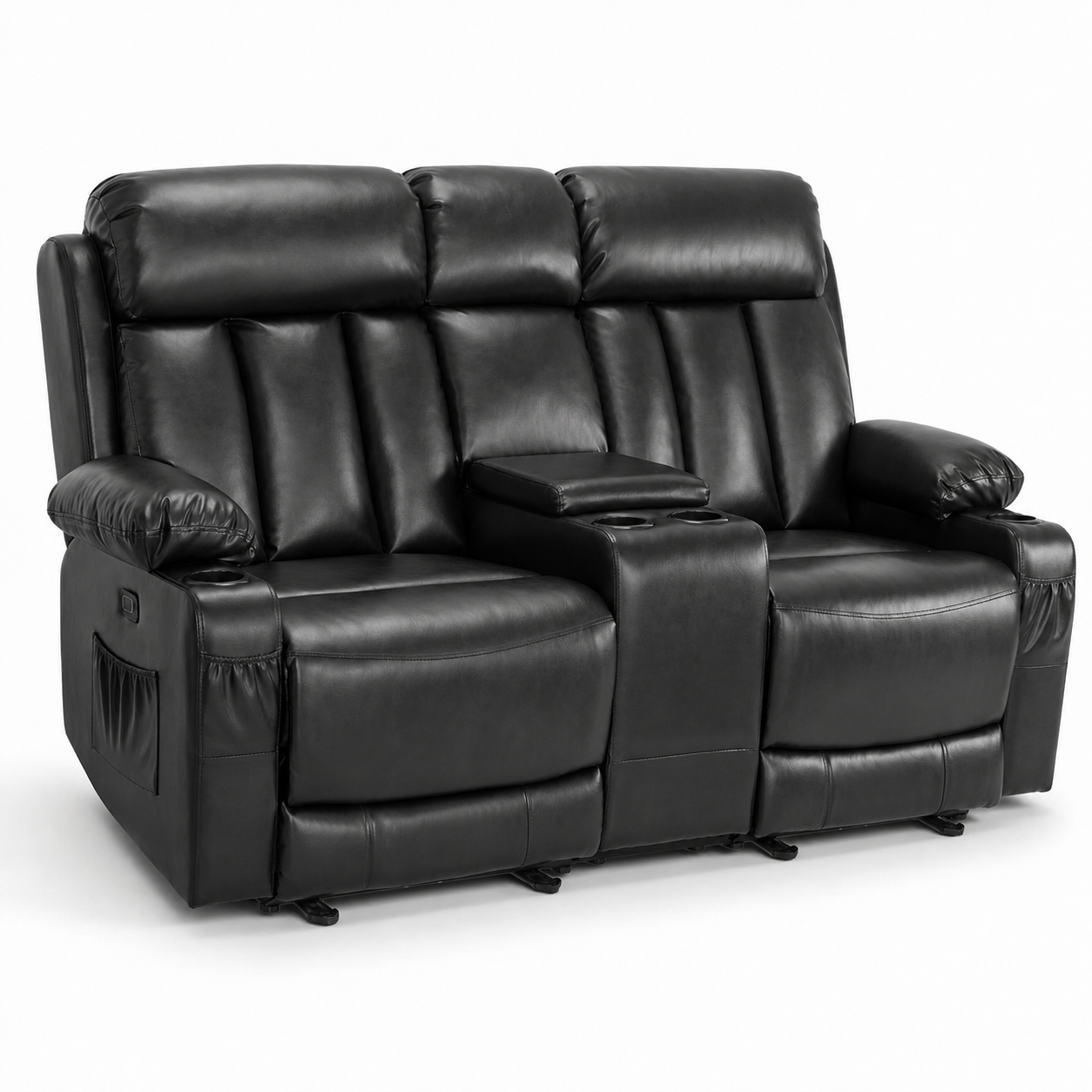 71 in Reclining Loveseat with Console, Heat & Massage 6095