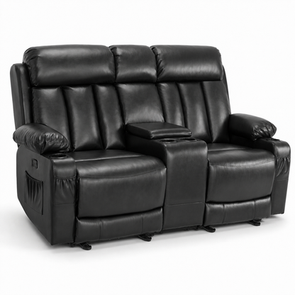 71 in Reclining Loveseat with Console, Heat & Massage 6095